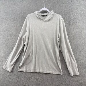 Travis Mathew Gray Stripe Hooded Long Sleeve Shirt XL